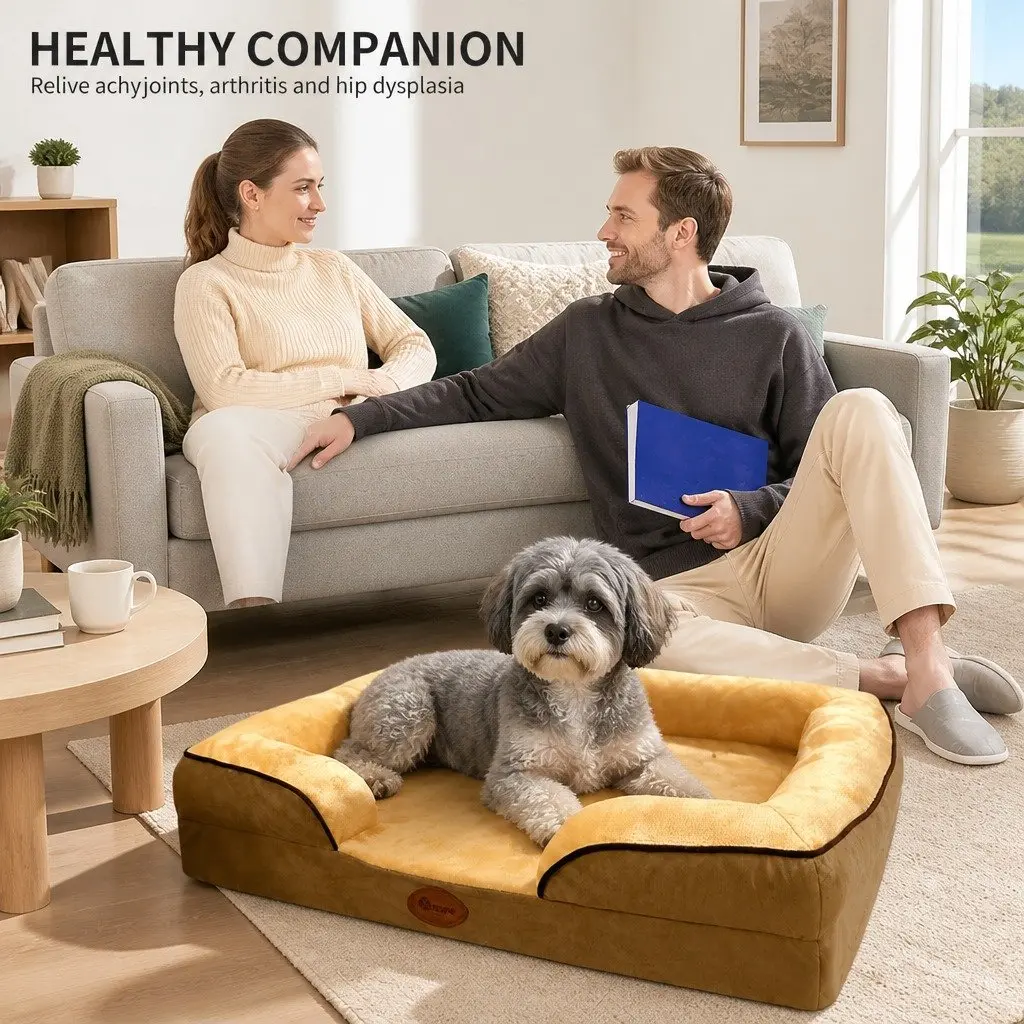 Dog Sofa Bed Thickened Sponge Cushion 60x50x17cm Detachable Washable Cover