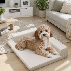 Friendly L-Shaped Dog Bed for Your Furry Companion