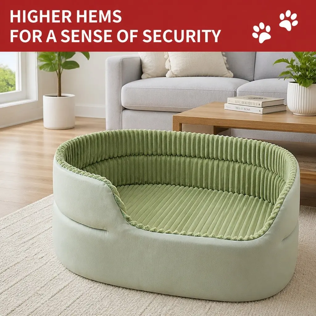 3D Semi-Enclosed Pet Nest Bed Avocado Cushion 50x35cm
