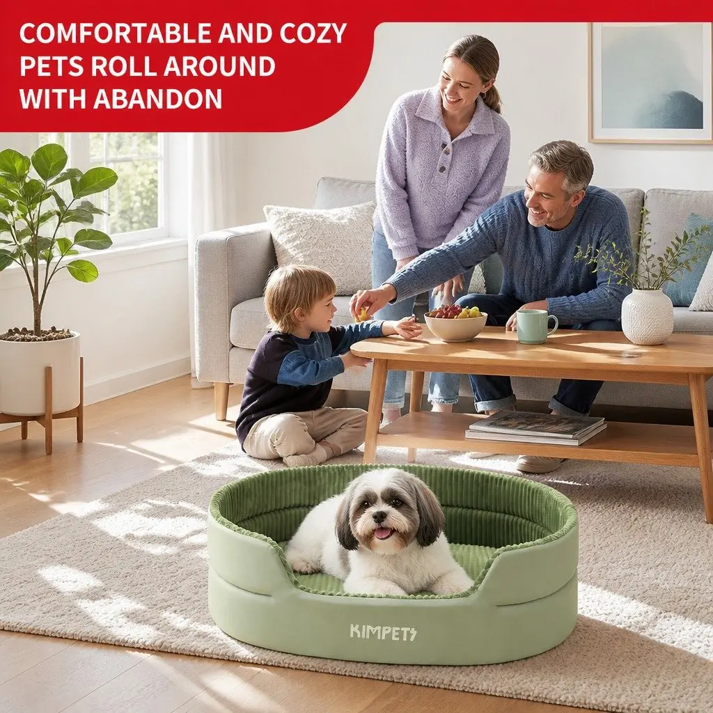 3D Semi-Enclosed Pet Nest Bed Avocado Cushion 50x35cm