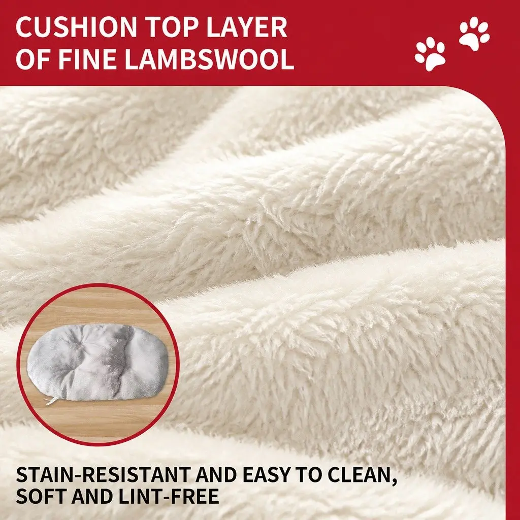 Dog Bed Double-Sided Striped Sofa-Style High Back 110x70cm