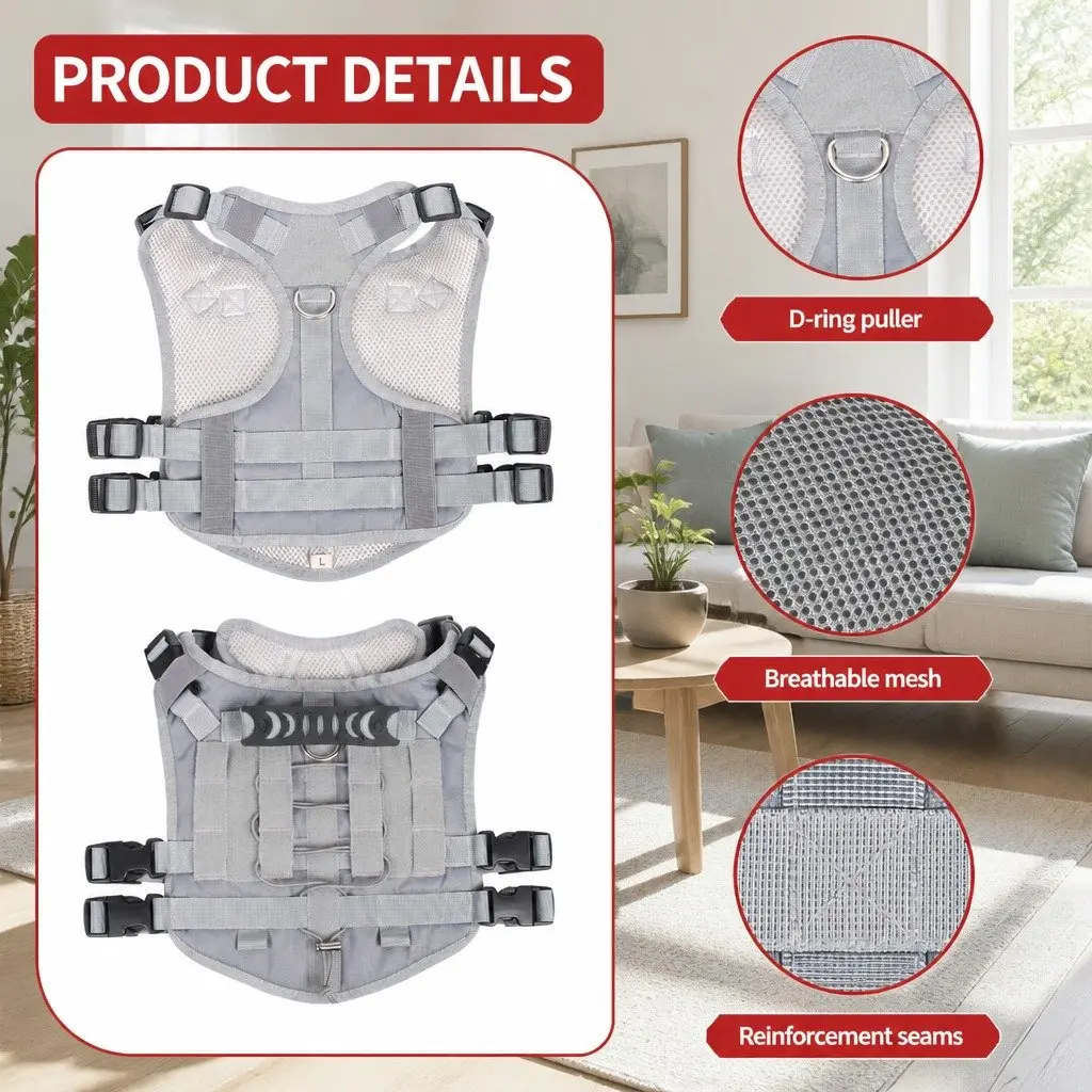 Dog Harness Breathable Mesh Vest Large