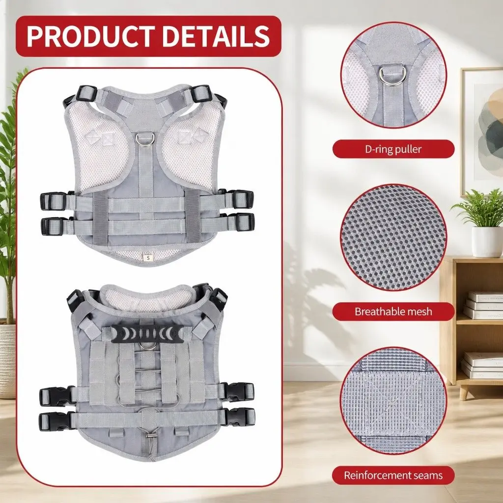 Small Dog Cat Vest Harness Leads Walking Leash Mesh Clothes Collar Pet Accessory