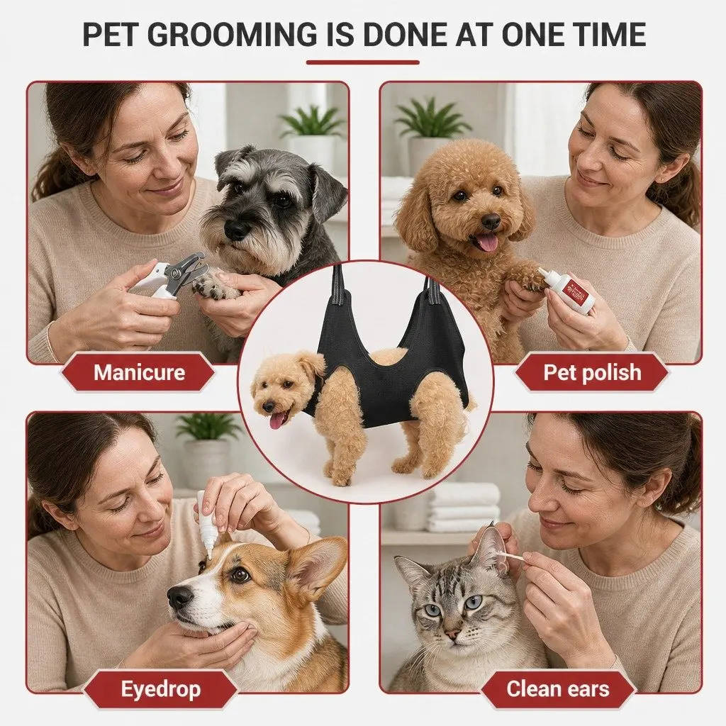 Pet Grooming Hammock Restraint Bag Cat Dog Bathing Trimming Nail Care M Size