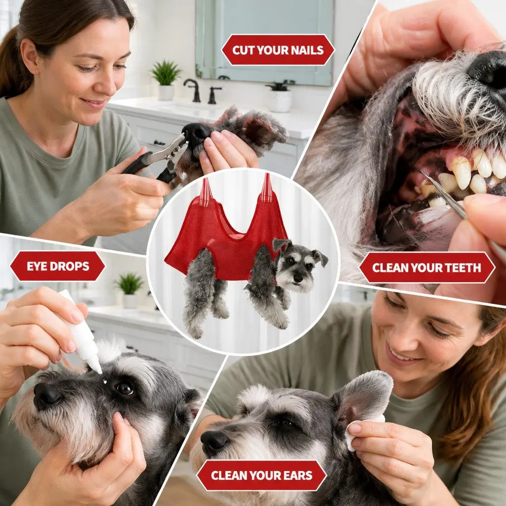 Pet Grooming Hammock Dog Cat Bathing Trimming Helper Relaxing Support Sling