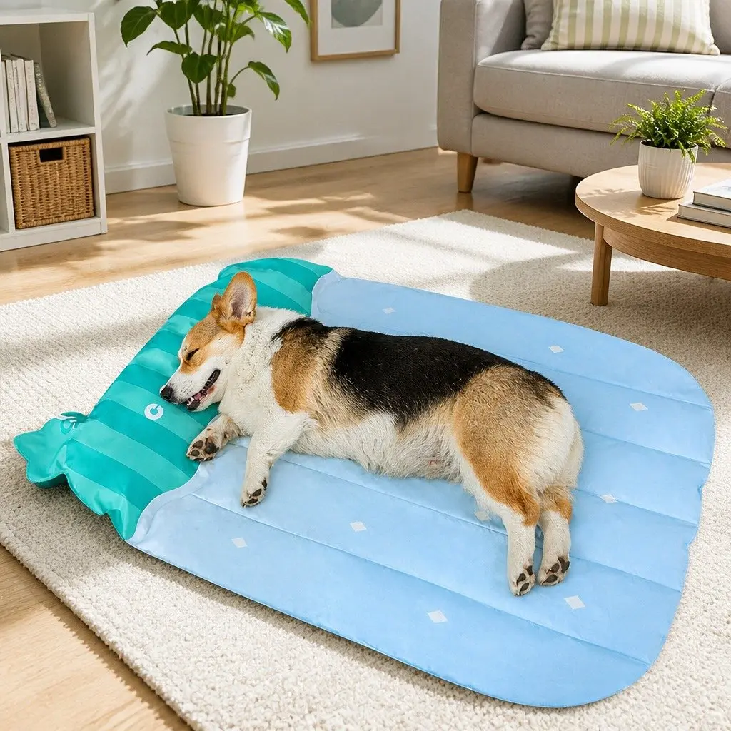 Pet Cooling Mat Dog Cat Bed Cushion Pad 3 Sizes Comfort Sleep Cold Silk