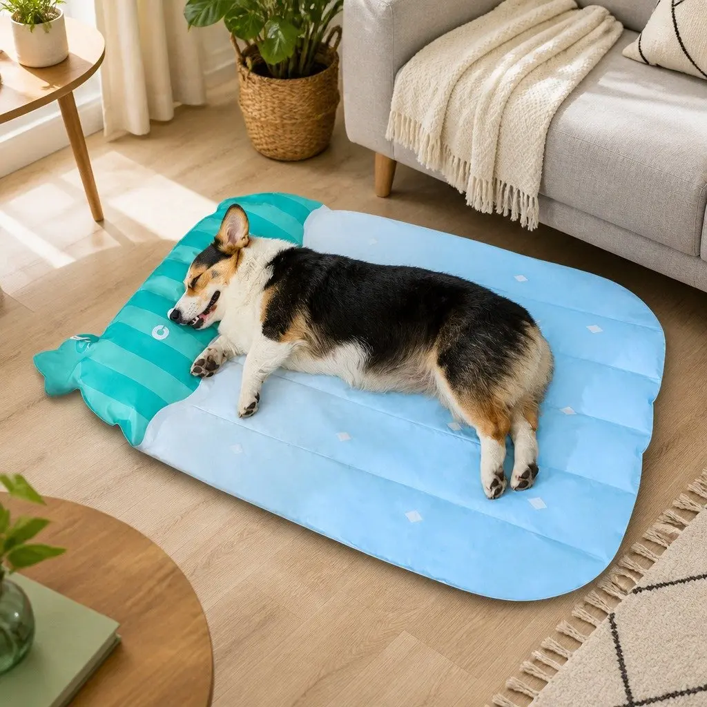 Pet Cooling Mat Dog Cat Bed Cushion Pad 3 Sizes Comfort Sleep Cold Silk