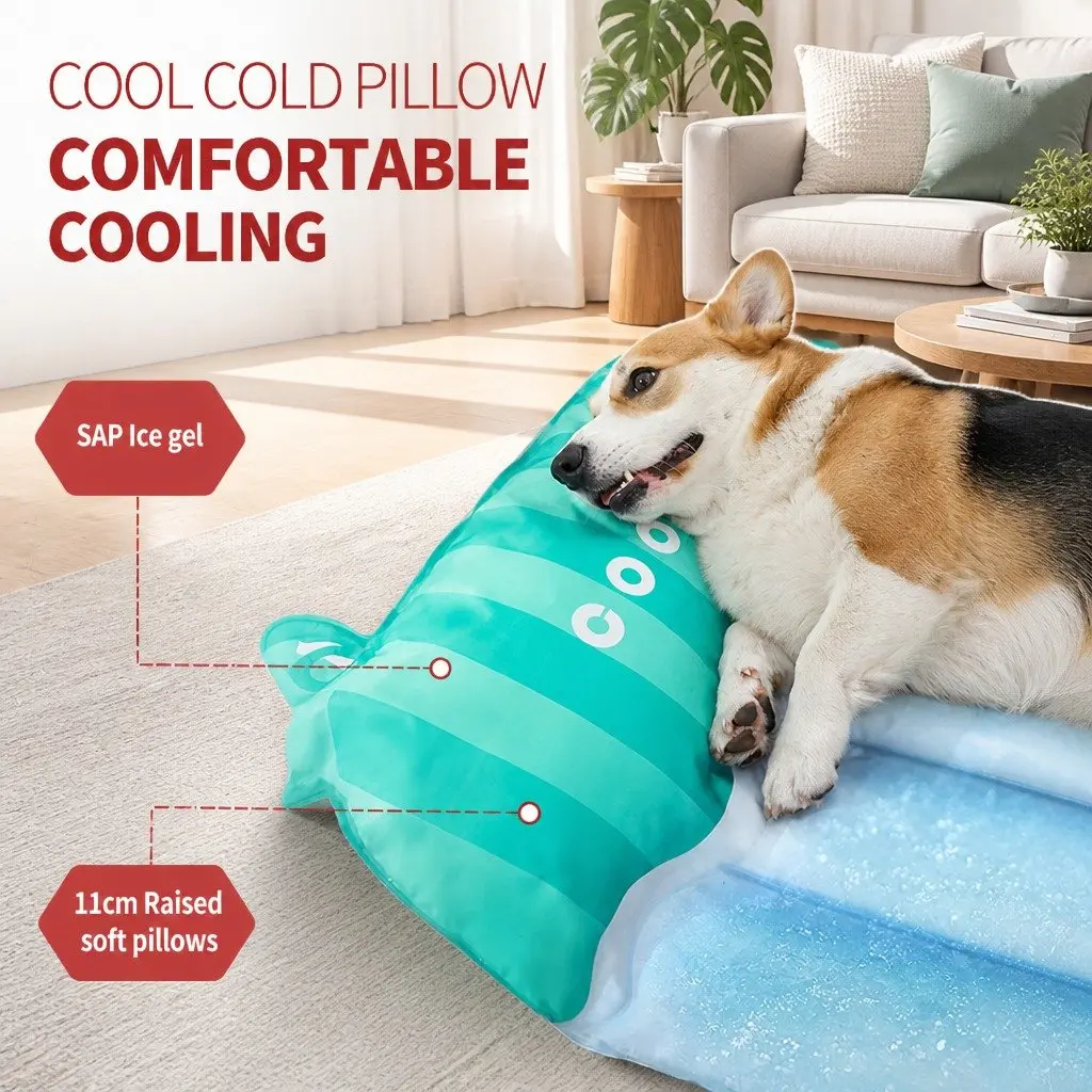 Pet Cooling Mat Dog Cat Bed Cushion Pad 3 Sizes Comfort Sleep Cold Silk