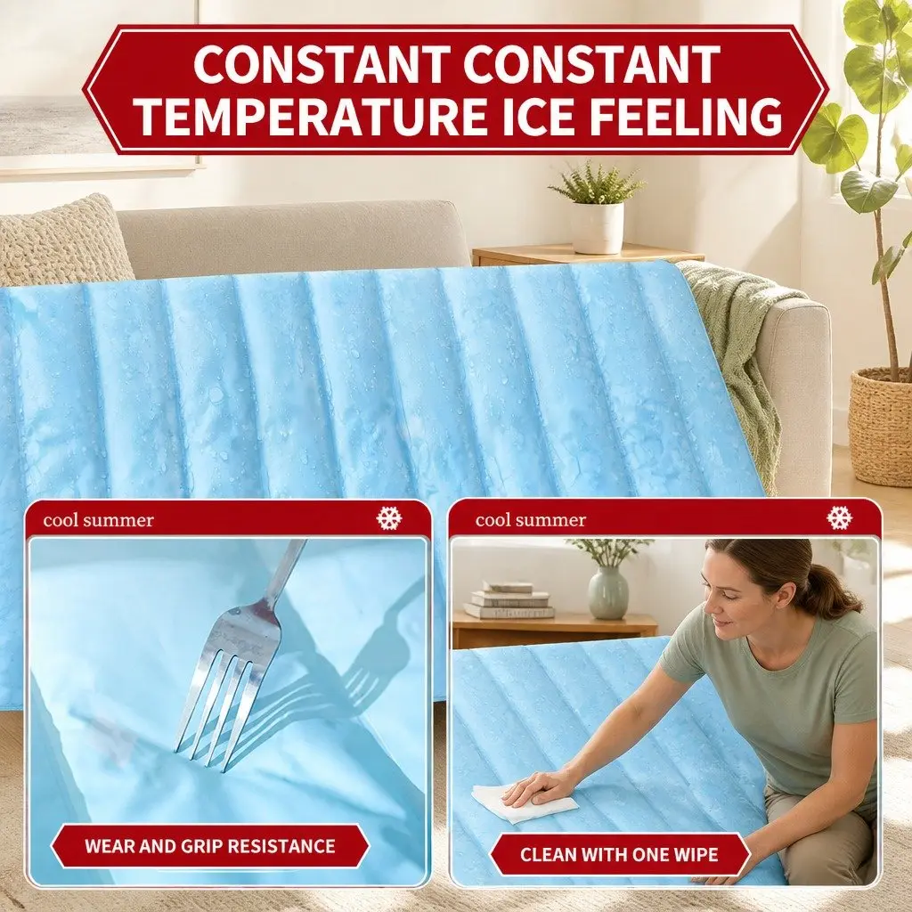 Pet Cooling Mat Dog Cat Bed Cushion Pad 3 Sizes Comfort Sleep Cold Silk