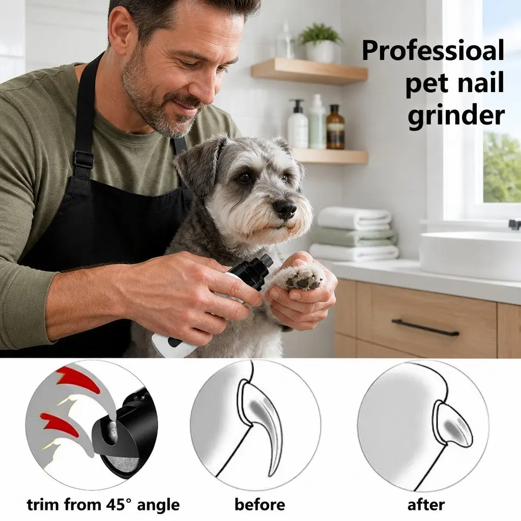 Pet Nail Polisher 2-Gear Electric Manicure Grooming Tool for Cats Dogs Auto