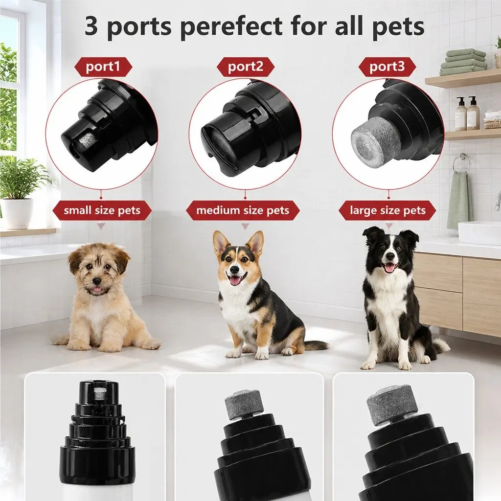 Pet Nail Polisher 2-Gear Electric Manicure Grooming Tool for Cats Dogs Auto