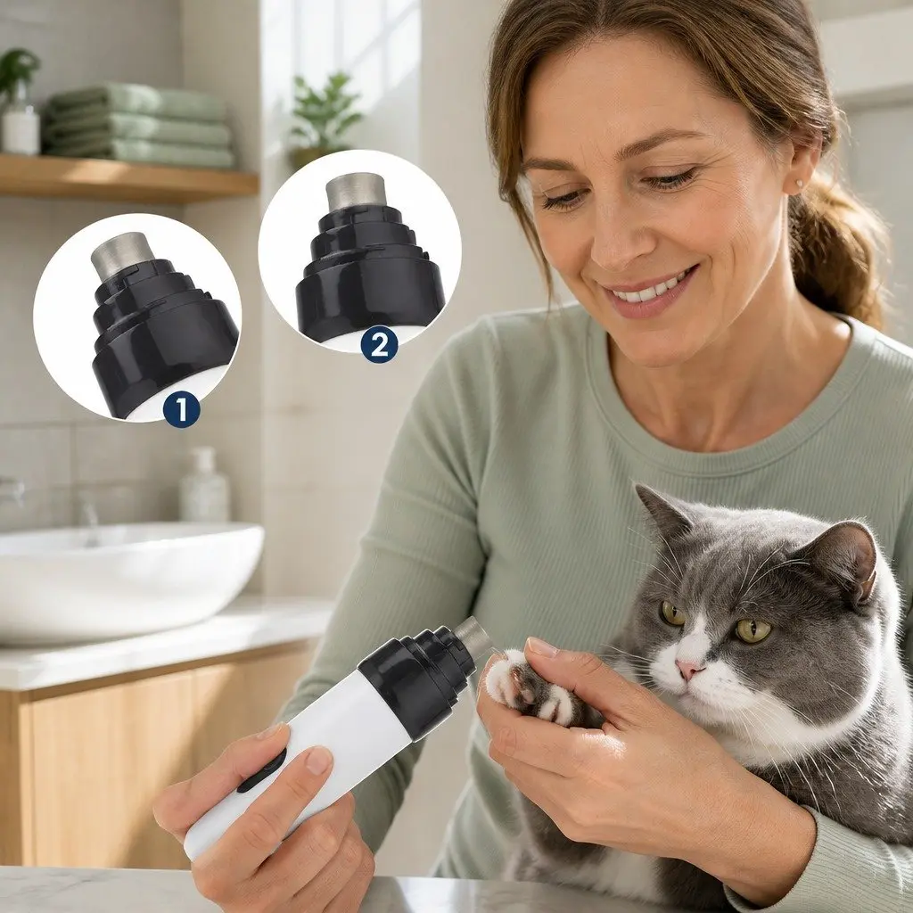 Pet Nail Polisher 2-Gear Electric Manicure Grooming Tool for Cats Dogs Auto