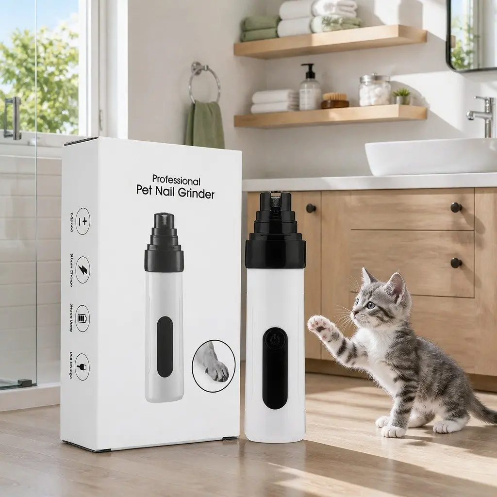 Pet Nail Polisher 2-Gear Electric Manicure Grooming Tool for Cats Dogs Auto