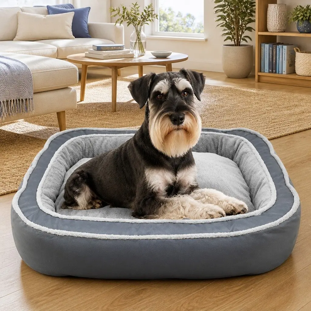Pet Nest Bed Oval Deep Sleep Design Removable Washable Cats Dogs Blue