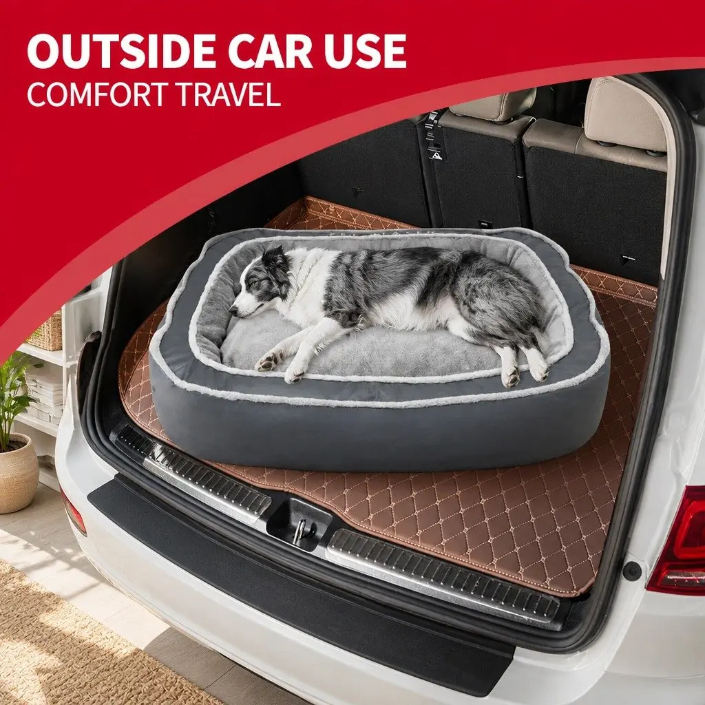 Pet Nest Bed Oval Deep Sleep Design Removable Washable Cats Dogs Blue