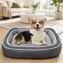 Oval Pet Nest Deep Sleep Bed Removable Washable for Cats Dogs Blue