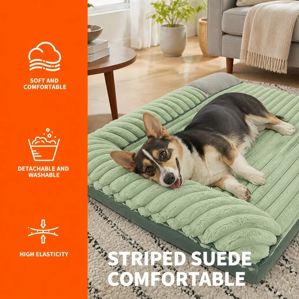 Dog Bed Detachable Washable Dual-Sided Velvet Cushion Mat 80x60x12.5cm