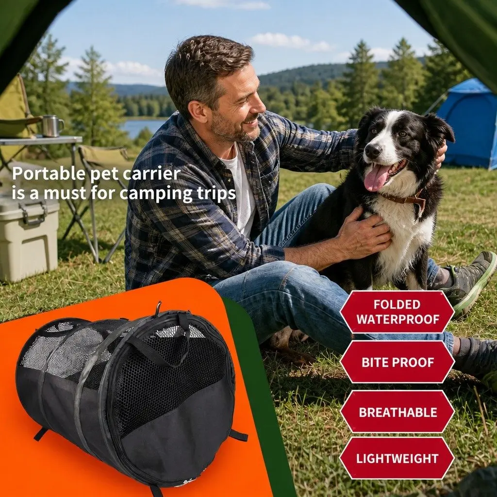 Pet Carrier Travel Bag Foldable Breathable Large 123x58x58cm
