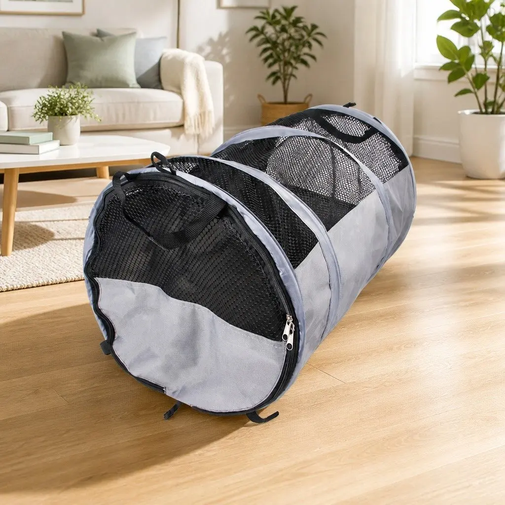 Pet Carrier Bag for Cats Dogs Portable Travel Shoulder Bag Gray