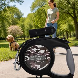 Friendly 8m Retractable Dog Leash with Built-In Light
