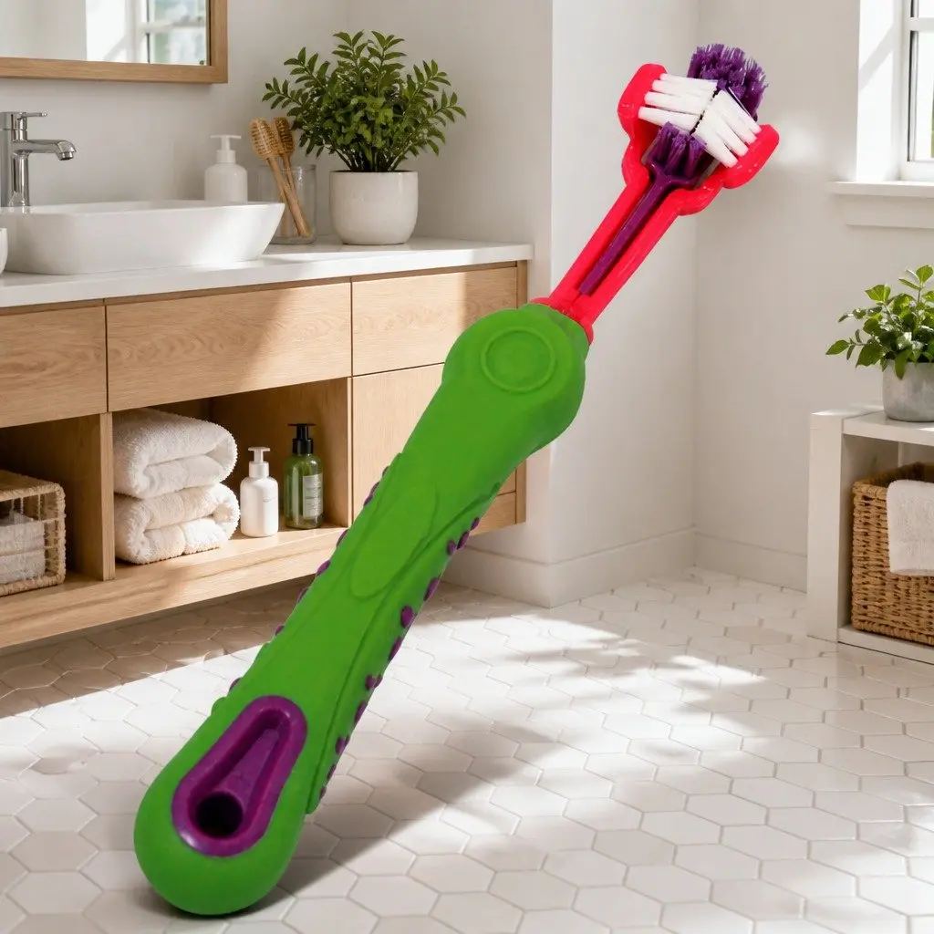 Three-Head Dog Cat Toothbrush Multi-Angle Oral Cleaning Pet Dental Care Tool