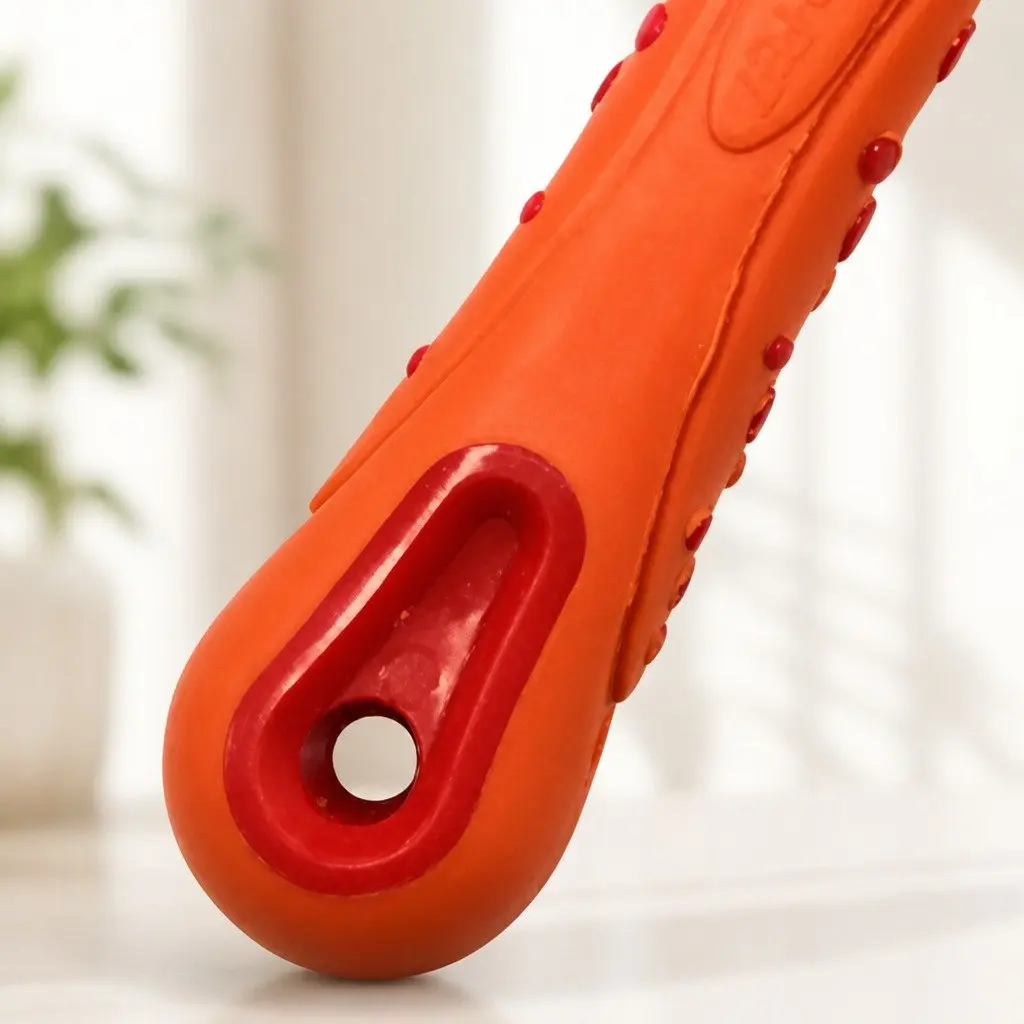Three-Head Dog Cat Toothbrush Multi-Angle Oral Cleaning Pet Care Tool Orange