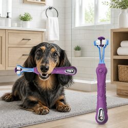 Say Hello to Easy Pet Dental Care with Our Three-Head Toothbrush