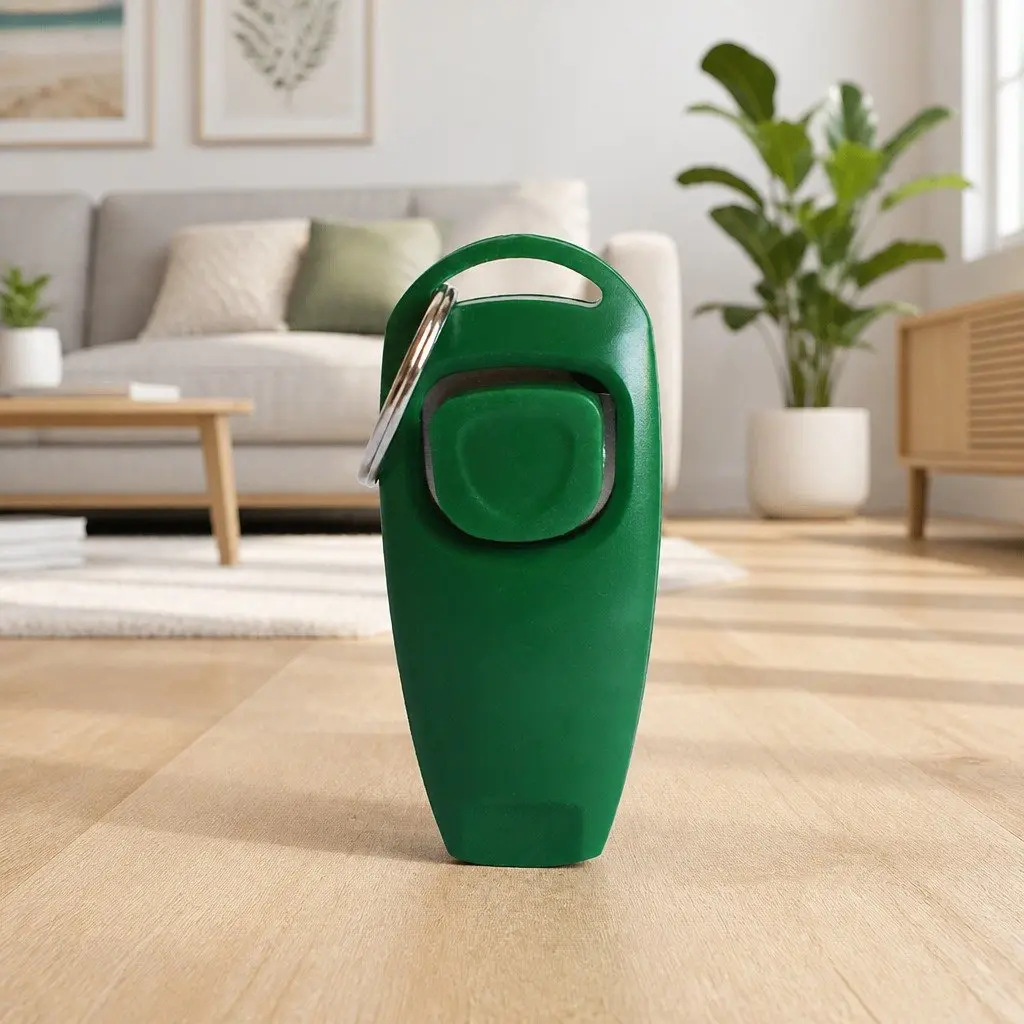 Dog Training Whistle Clicker Two-in-One Green 7.5cm x 3.5cm x 2cm
