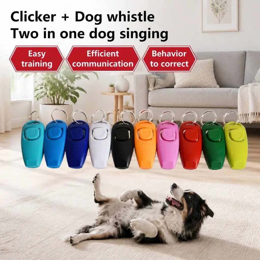 Dog Training Whistle Clicker Two-in-One Green 7.5cm x 3.5cm x 2cm