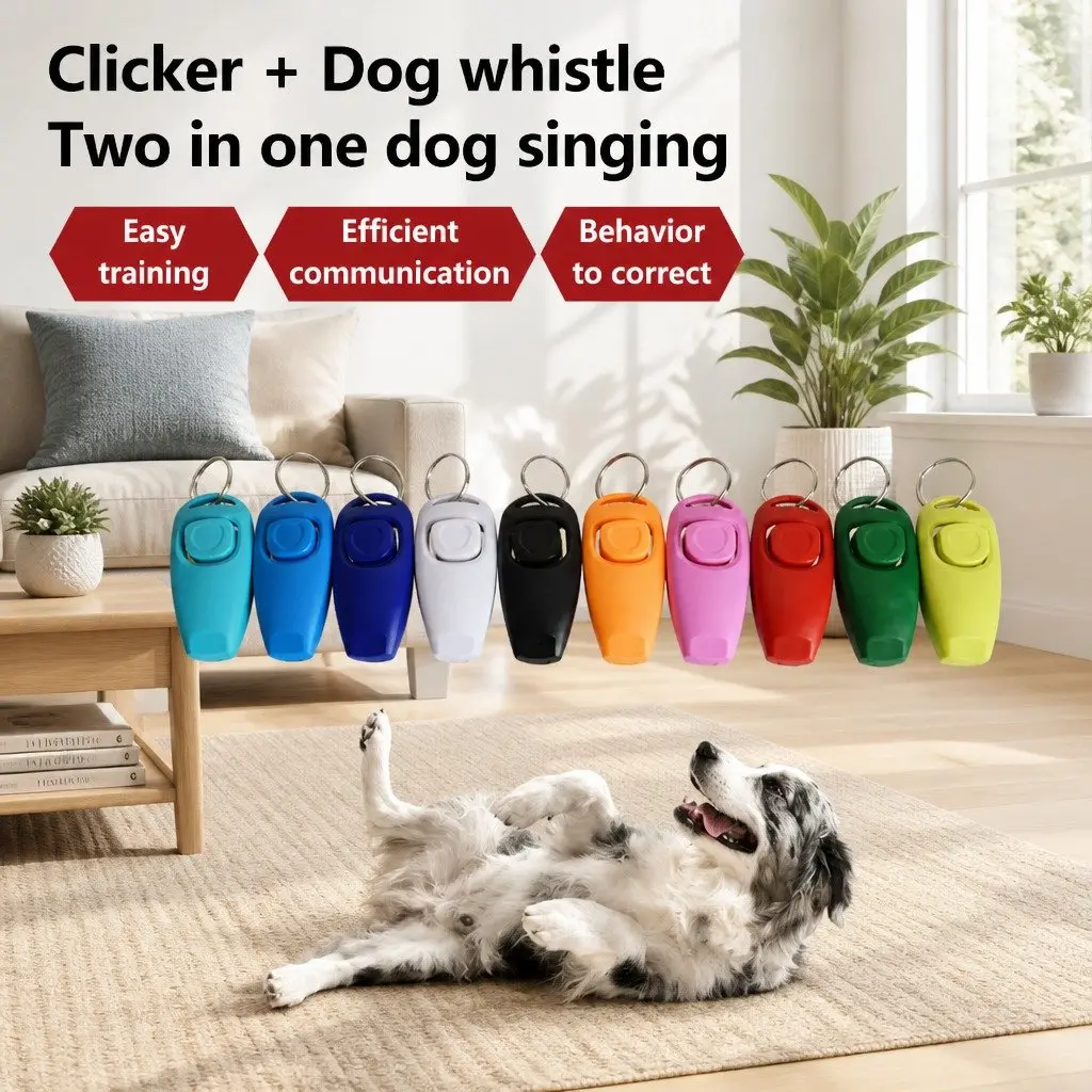 Dog Training Whistle Clicker Combo Two-in-One 7.5cm