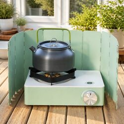 Portable Cassette Camping Stove BBQ Picnic Cooker With Wind Shield Outdoor
