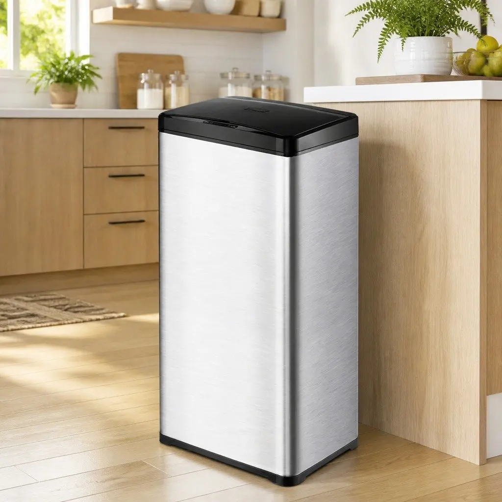 Automatic Motion Sensor Waste Bin Stainless Steel 50L