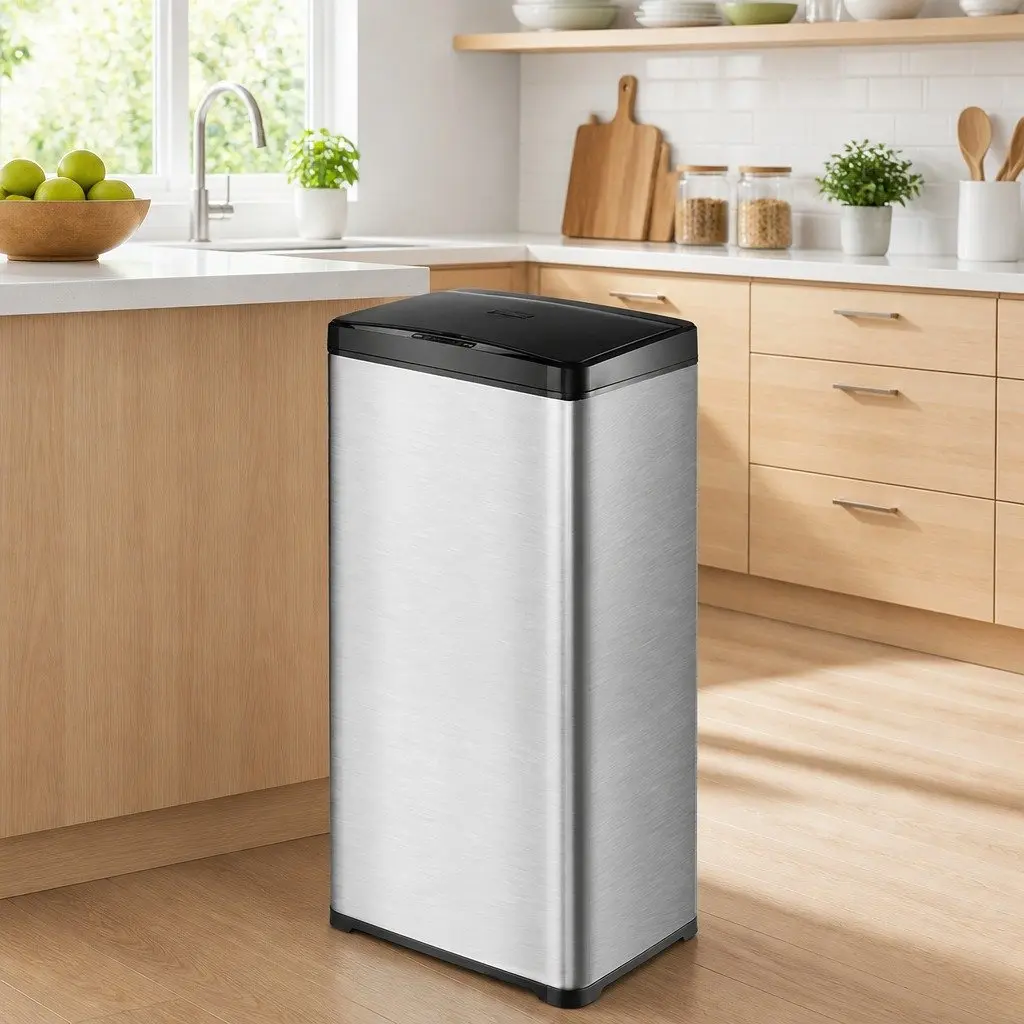 Automatic Motion Sensor Waste Bin Stainless Steel 50L