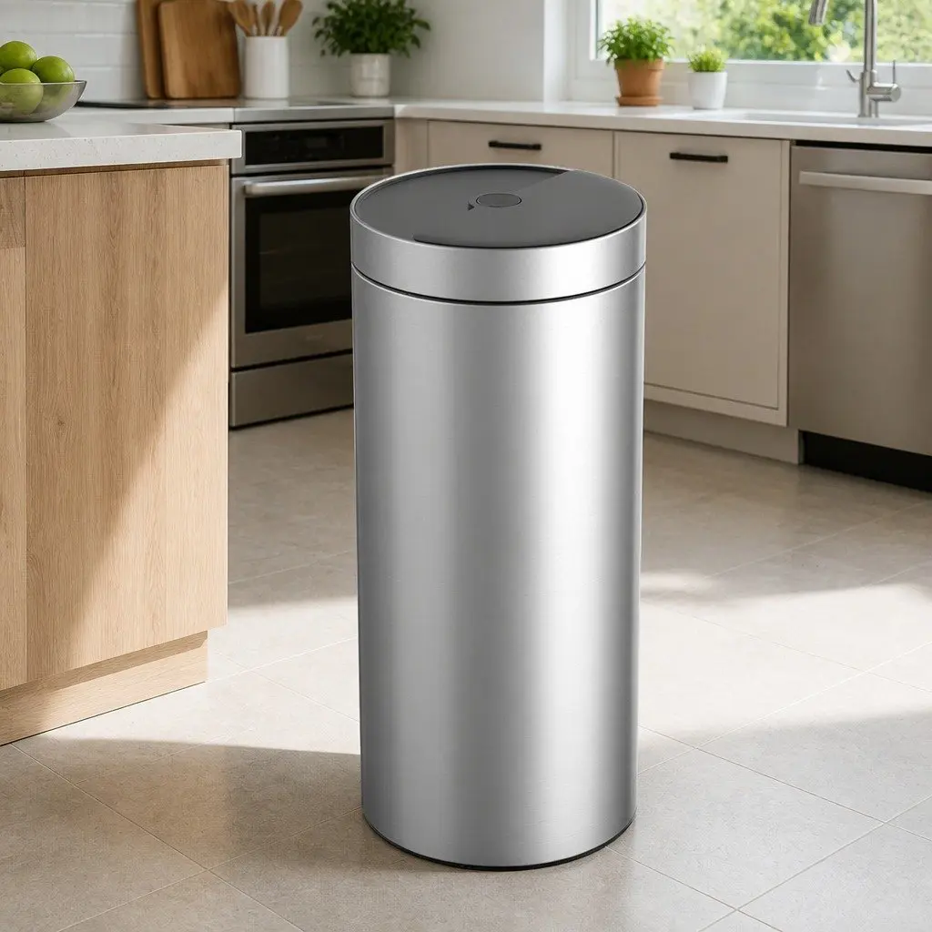 40L Touchless Stainless Steel Kitchen Trash Can Automatic Sensing Waste Bin