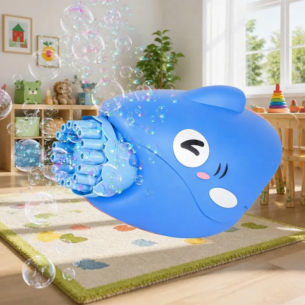 Bubble Gun Shark Automatic Hand-Held Toy Machine Outdoor Bubble Maker 15 Holes