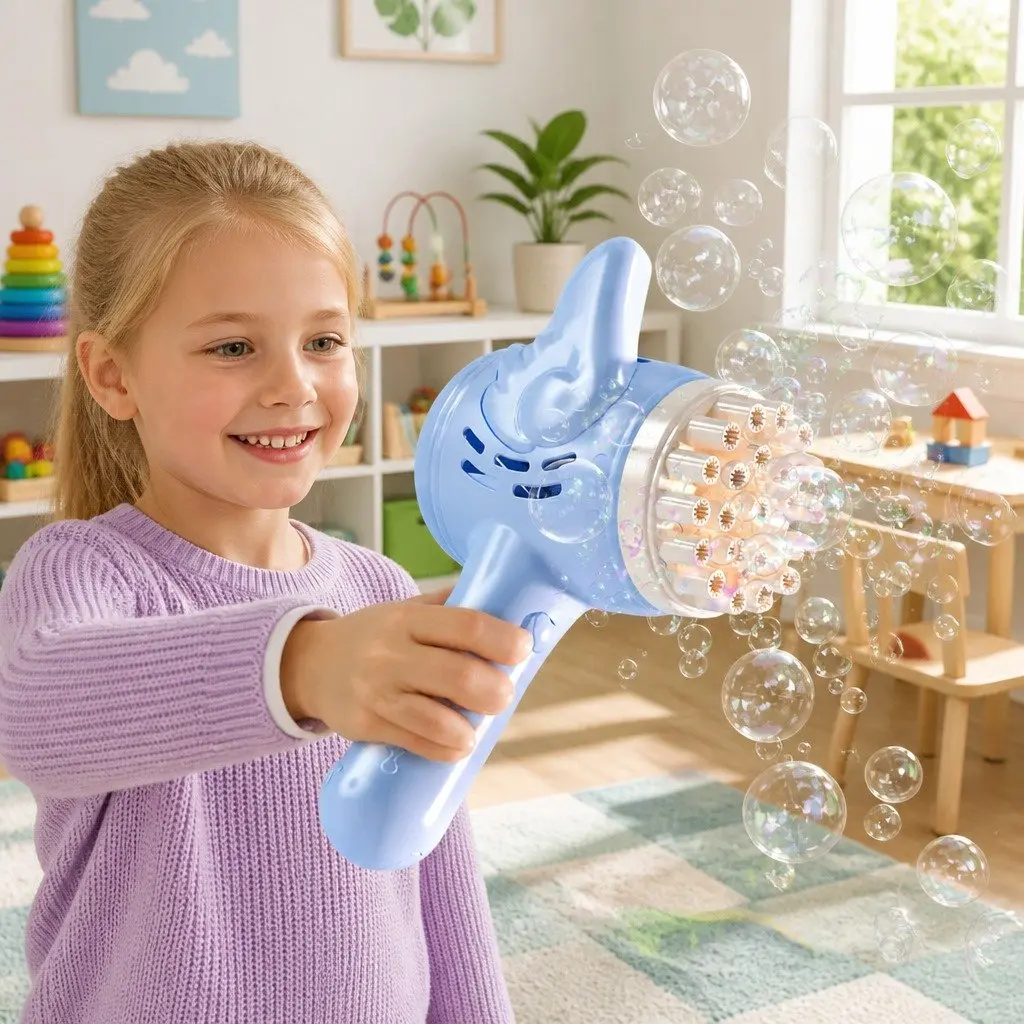 Electric Bubble Machine Gun 23-Hole Gatling Toy Kids Outdoor Indoor Bubble Maker