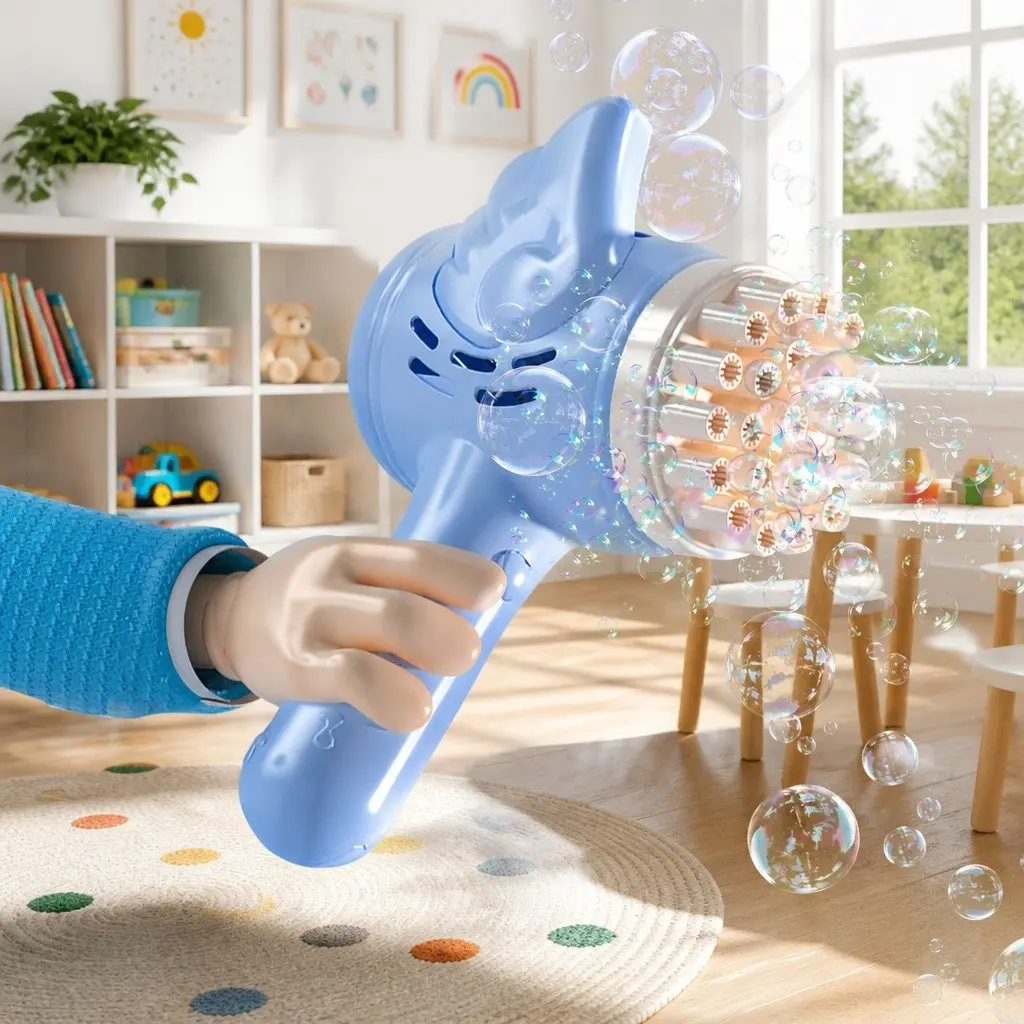 Electric Bubble Machine Gun 23-Hole Gatling Toy Kids Outdoor Indoor Bubble Maker