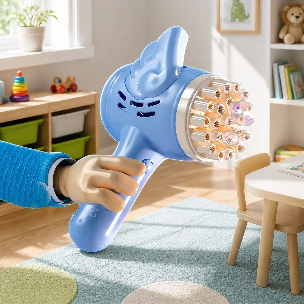 Electric Bubble Machine Gun 23-Hole Gatling Toy Kids Outdoor Indoor Bubble Maker