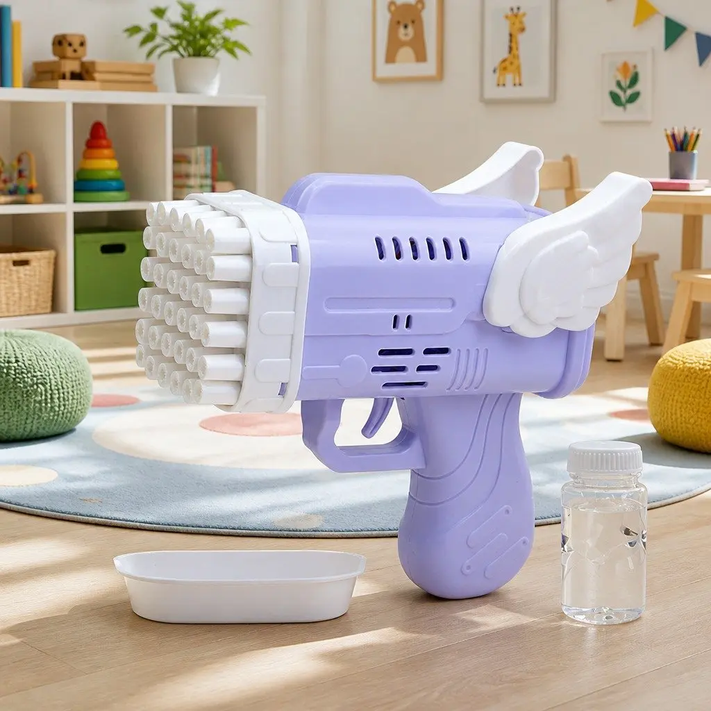 42 Hole Bubble Blowing Gun Toy Automatic Launcher Angel Wing Design