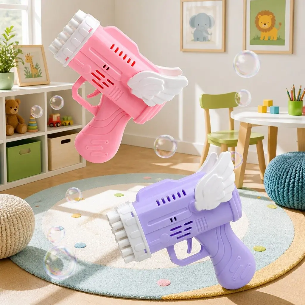 42 Hole Bubble Blowing Gun Toy Automatic Launcher Angel Wing Design
