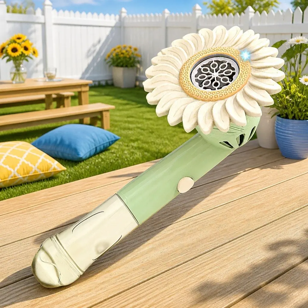 Handheld Bubble Machine Sunflower Summer Kids Water Toys Green Outdoor Fun