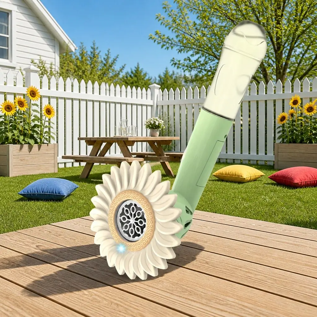 Handheld Bubble Machine Sunflower Summer Kids Water Toys Green Outdoor Fun