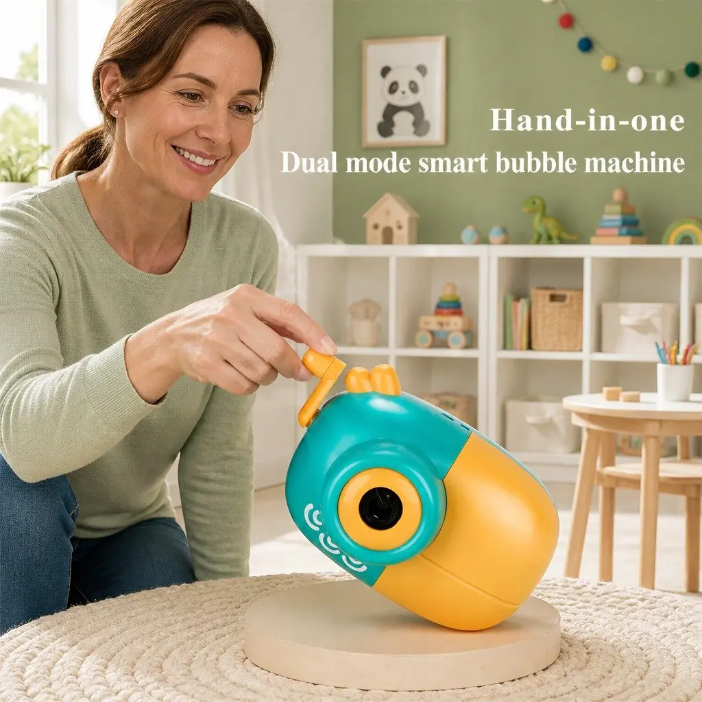 Electric Bubble Machine Rechargeable Hand-held Automatic Soap Water Toy for Kids