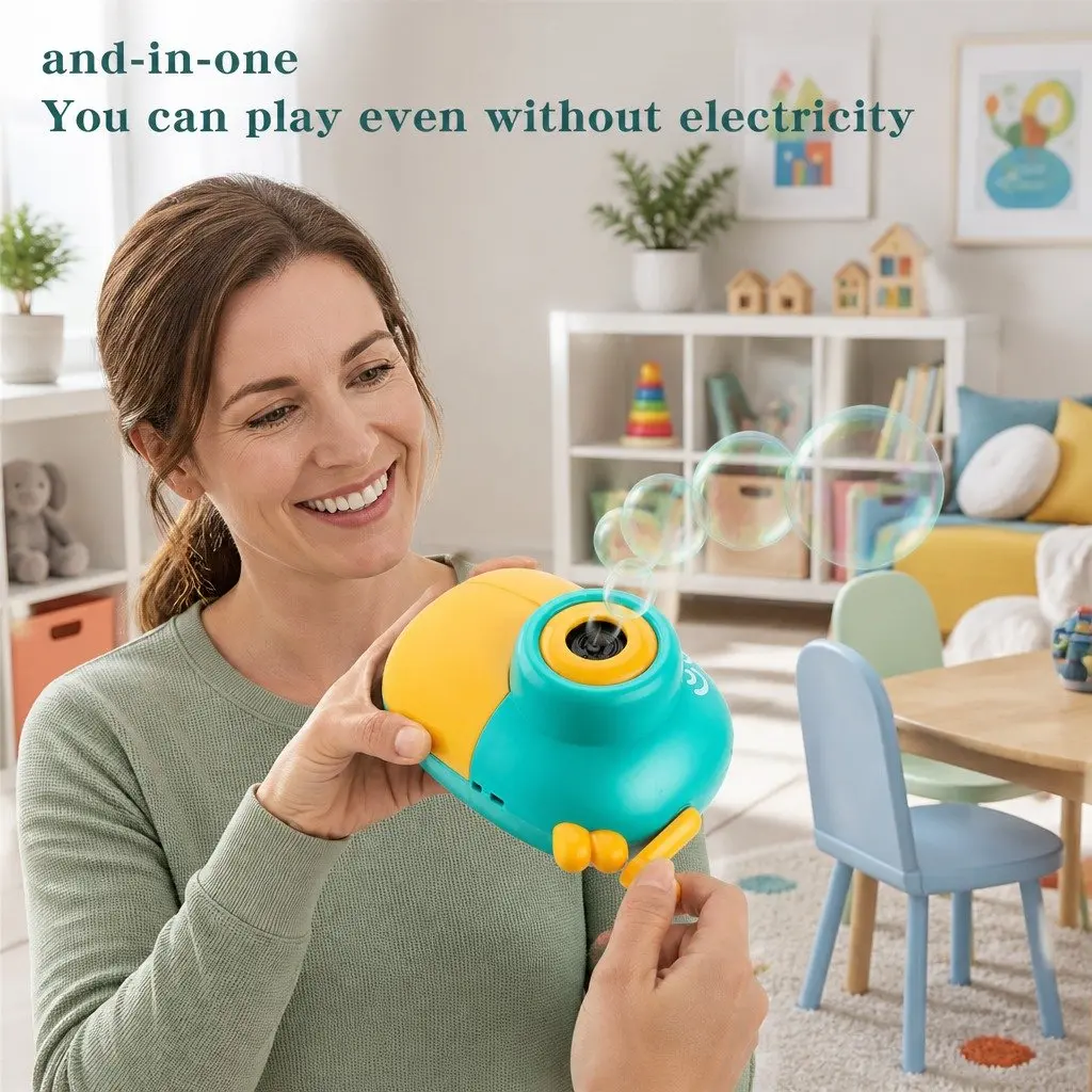 Electric Bubble Machine Handheld Toy Lightweight Portable ABS 16.3cm X 15.3cm X 9.3cm