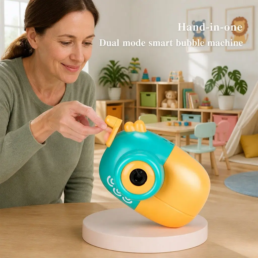 Electric Bubble Machine Handheld Toy Lightweight Portable ABS 16.3cm X 15.3cm X 9.3cm