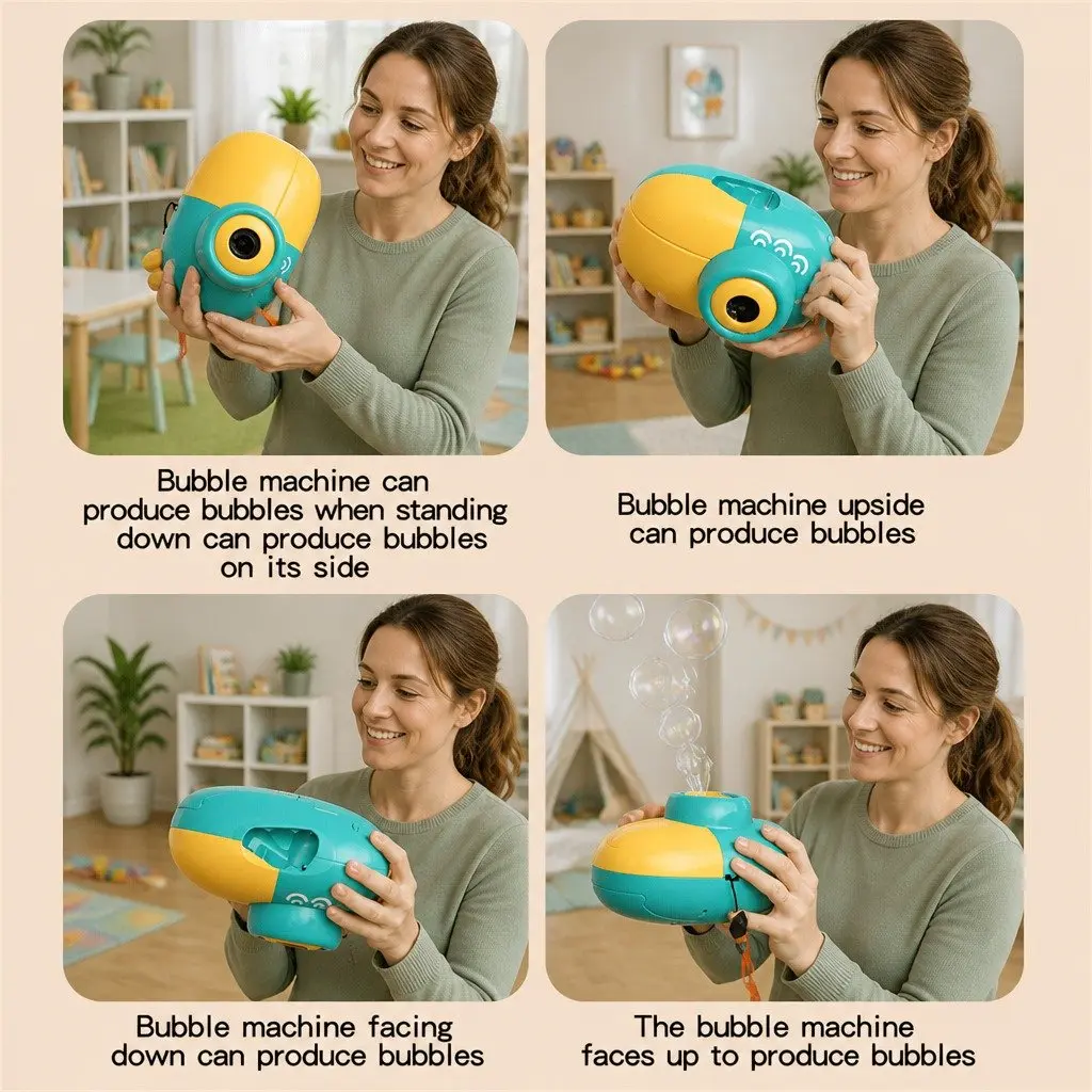 Electric Bubble Machine Handheld Toy Lightweight Portable ABS 16.3cm X 15.3cm X 9.3cm