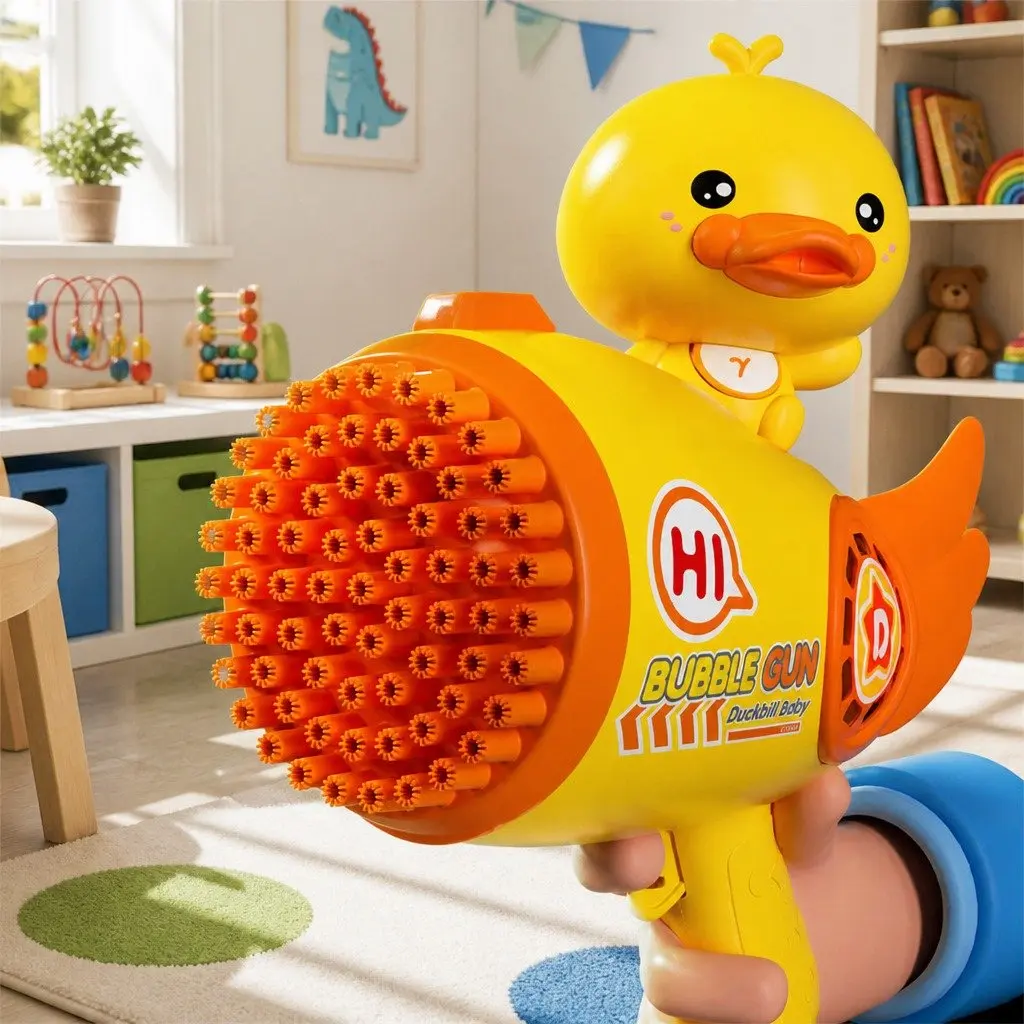 Automatic Bubble Gun Toy Outdoor Soap Machine Cartoon Design 69-Hole