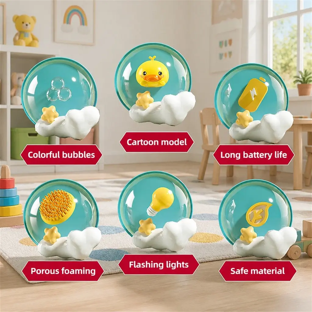 Automatic Bubble Gun Toy Outdoor Soap Machine Cartoon Design 69-Hole