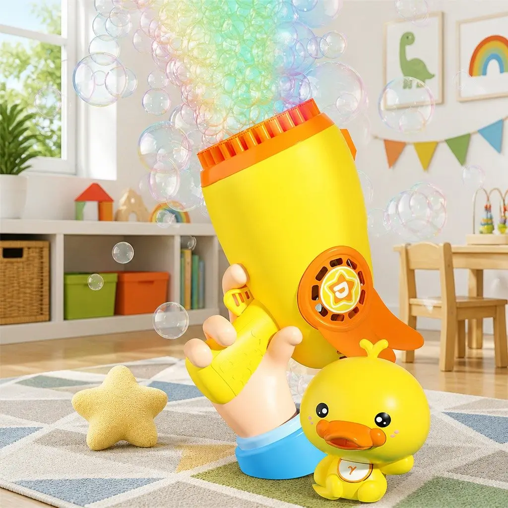 Automatic Bubble Gun Toy Outdoor Soap Machine Cartoon Design 69-Hole