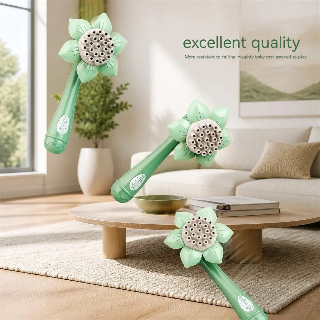 Bubble Gun Toy Sunflower Stick Shower Machine 23 Hole Children's Toy Green